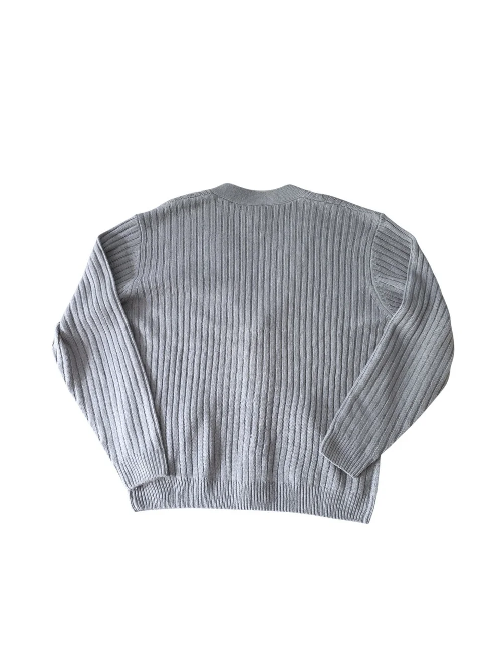 Vintage John Blair Gray Cable Knit Cardigan GrandpaCore Men's M